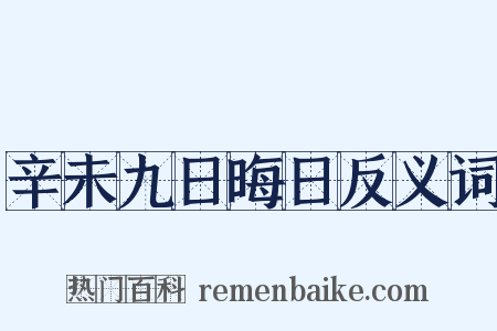 辛未九日晦日反义词是什么意思的图片